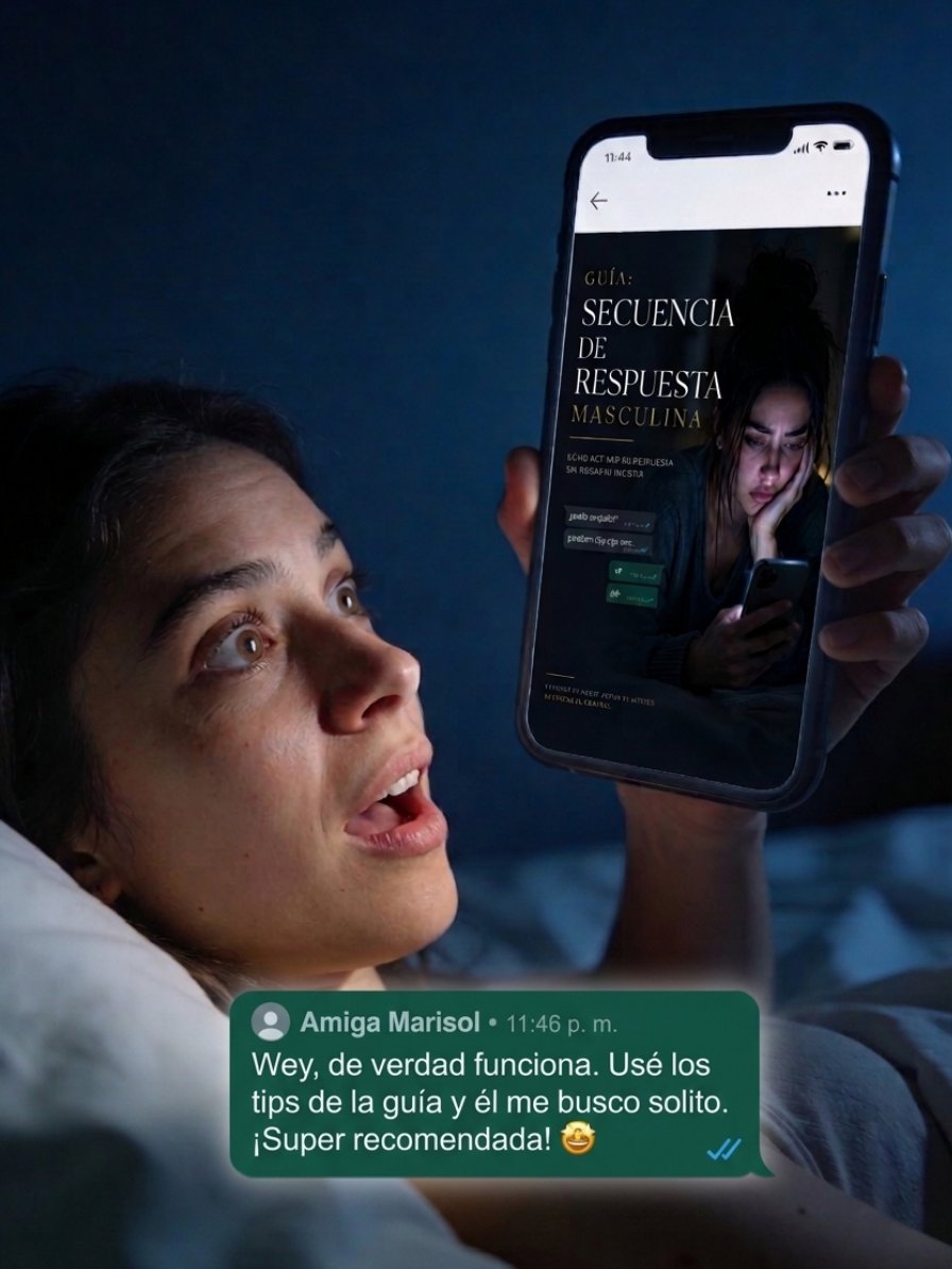 Mujer mirando su celular de madrugada